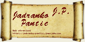 Jadranko Pantić vizit kartica